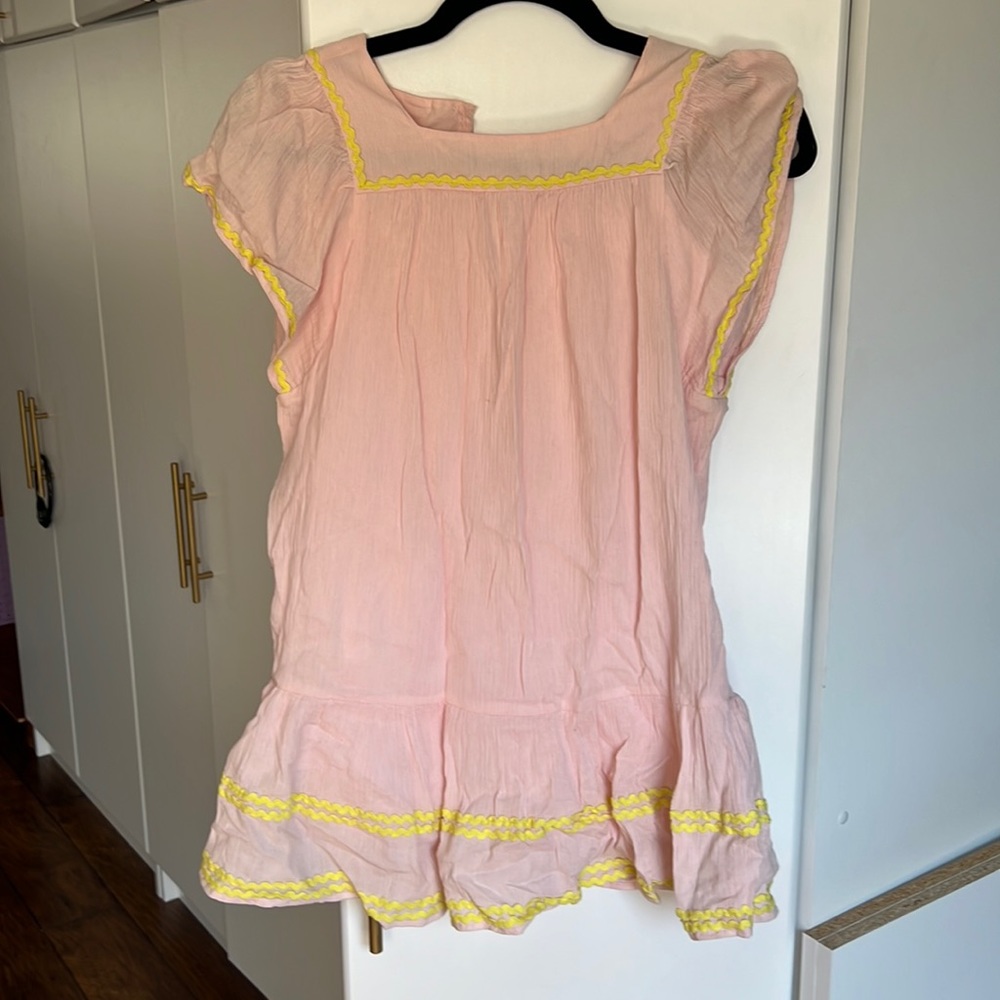 Crewcuts girls dress ruffle pink yellow